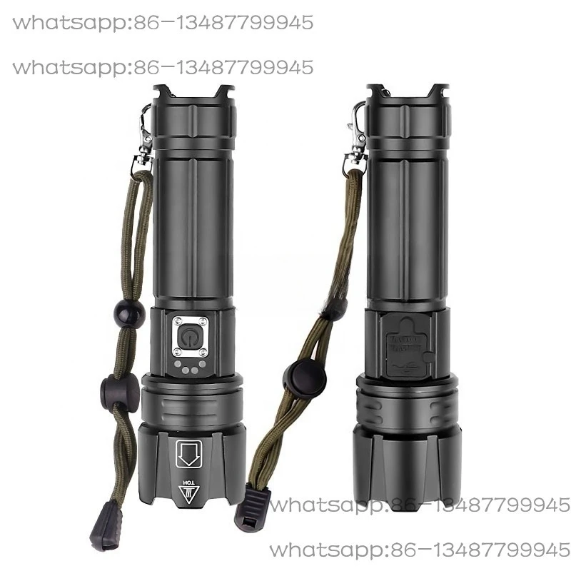 

New Arrival High Power Flashlight Zoom Focus Waterproof Torch Lights Handheld Portable Rechargeable Flash Light With Power Bank
