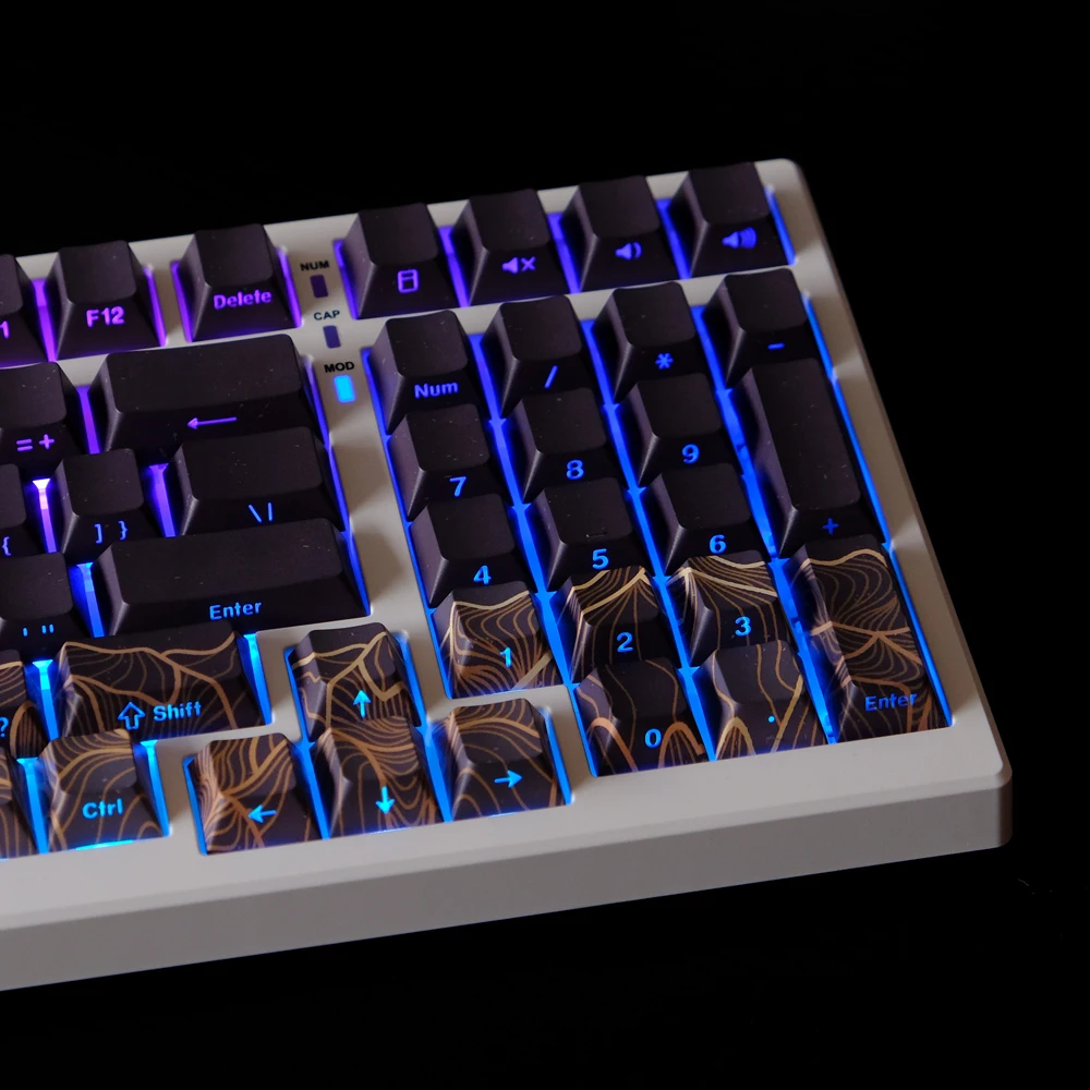 Imagem -03 - Midnight Mountain Keycap com Impressão Lateral Teclado Retroiluminado Cereja Perfil Pbt Double Shot Key Cap Acesso mx Conjunto