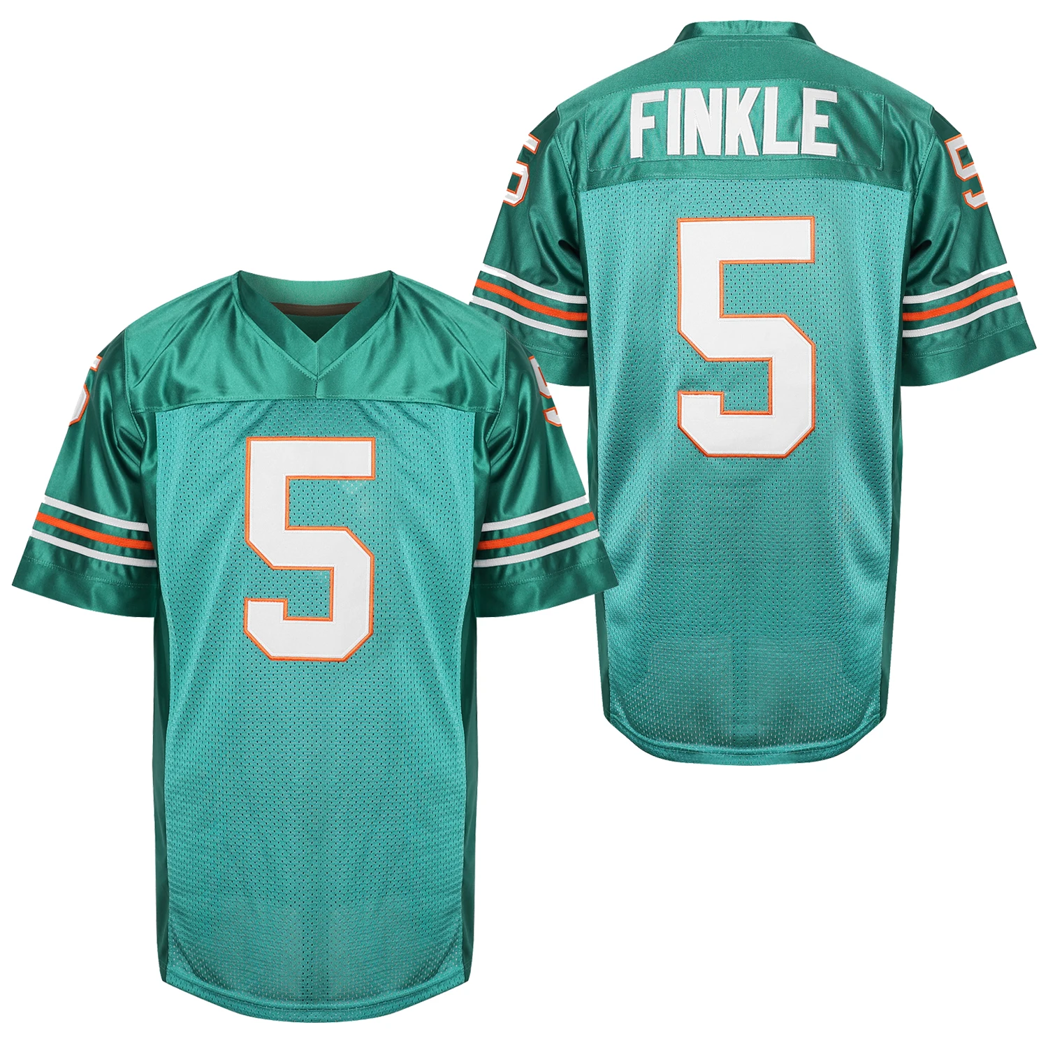 Sport #5 Ray FINKLE Ace Ventura Movie Short Jersey Teal Green 100% Stitched Ray FINKLE Retro Football Jerseys