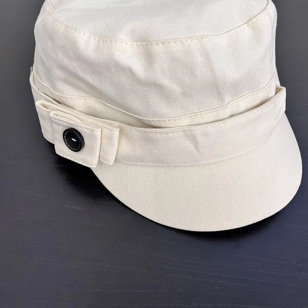 Casual Tuch Flache Kappe Baumwolle Taste Reit Hut Koreanischen Stil Zeitungsjunge Mütze Retro Maler Hut Im Freien