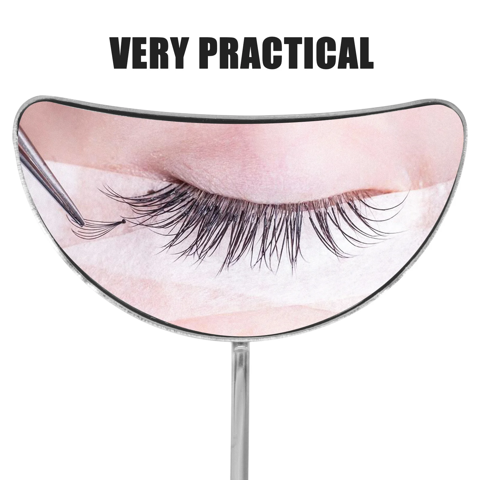 1 Juego de herramientas profesionales de belleza para pestañas, pinzas de extensión de artesanía fina, palo asistente de pestañas, espejo antirreflectante