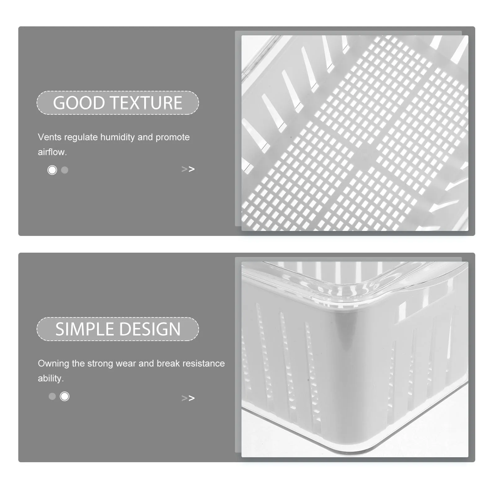 

1pc Fruit Storage Containers For Refrigerator Vegetable Snack Ingredient Keeper Humidity Control Vent
