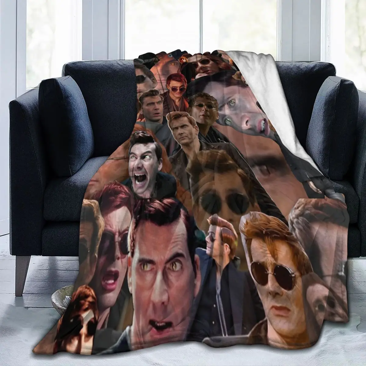 David Tennants Collage Blanket Fleece Spring/Autumn Portable Super Warm Throw Blanket for Sofa Office Bedding Throws