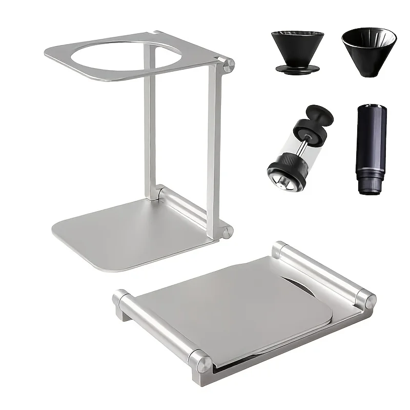 Pour-Over-Dripper-Ständer, tragbarer und faltbarer Espressomaschinenständer mit Untergestell, Büro-Kaffeeständer mit Basis, geeignet für das Büro