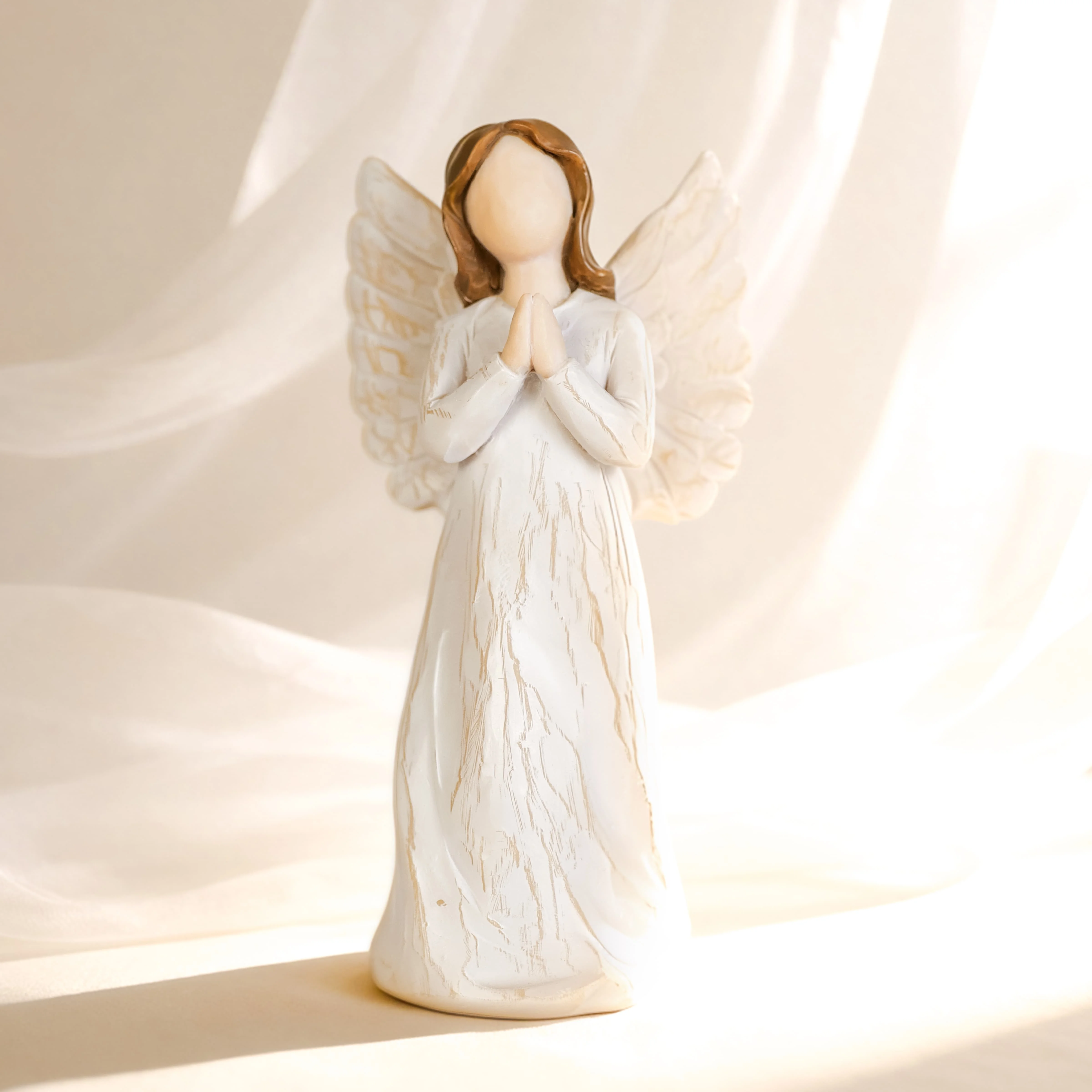 Praying Angel Resin Statue Handmade Figurine Prayer Keepsake Home Tabletop Decoration Memorial Sympathy Gift