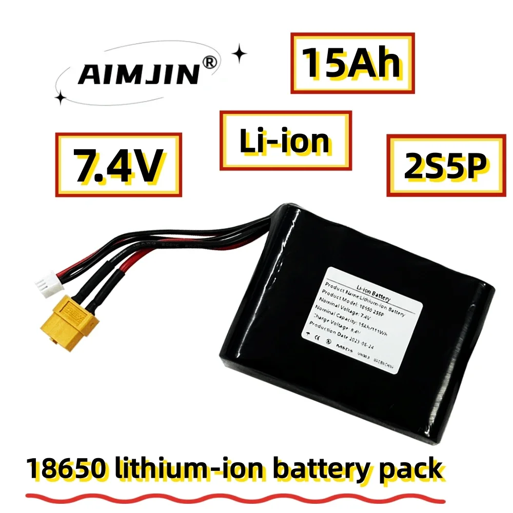 

7.4V 15Ah 2S5P 15000mAh High Capacity UAV Rechargeable Li-ion Battery for Various RC Airplane Quadrotor