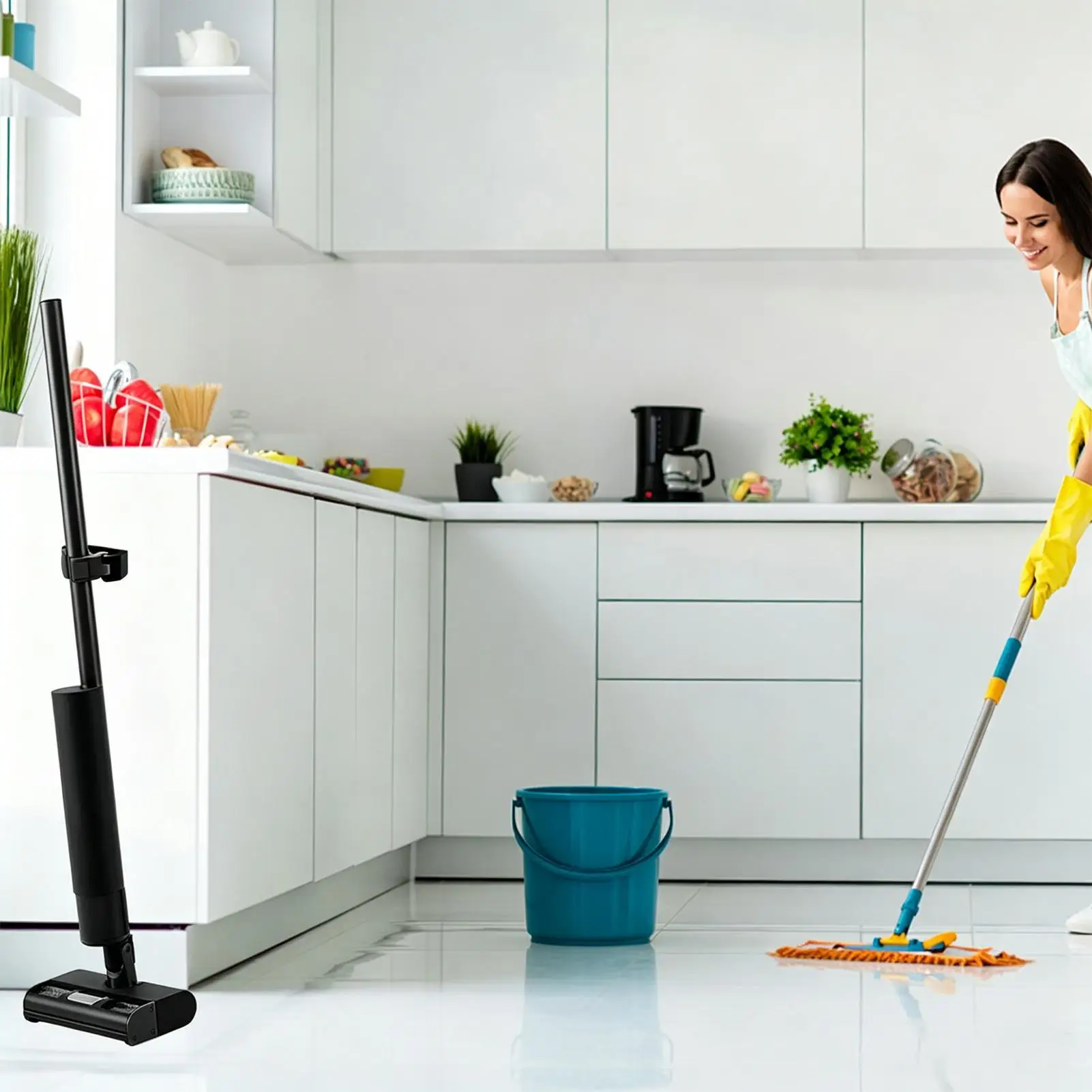 Broom Holder Wall Mount Mop Organizer Hanger Wall Mounted Broom Holder For Outdoor Apartment Kitchen Bathroom Garage Backyard