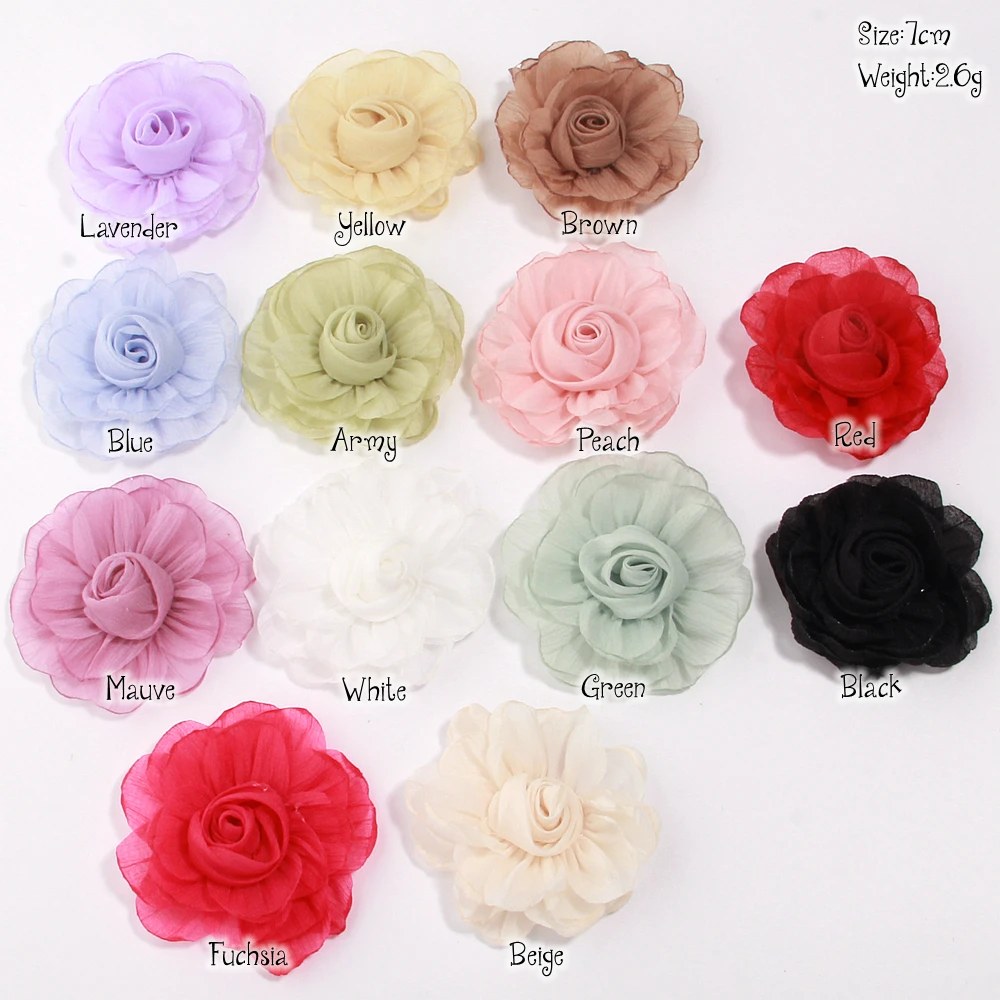 7cm New Arrival Handmade Fabric Rose Flower for Brooch Lapel Pins Women Elegant Decorative Corsage Fashion Clothing Accessories