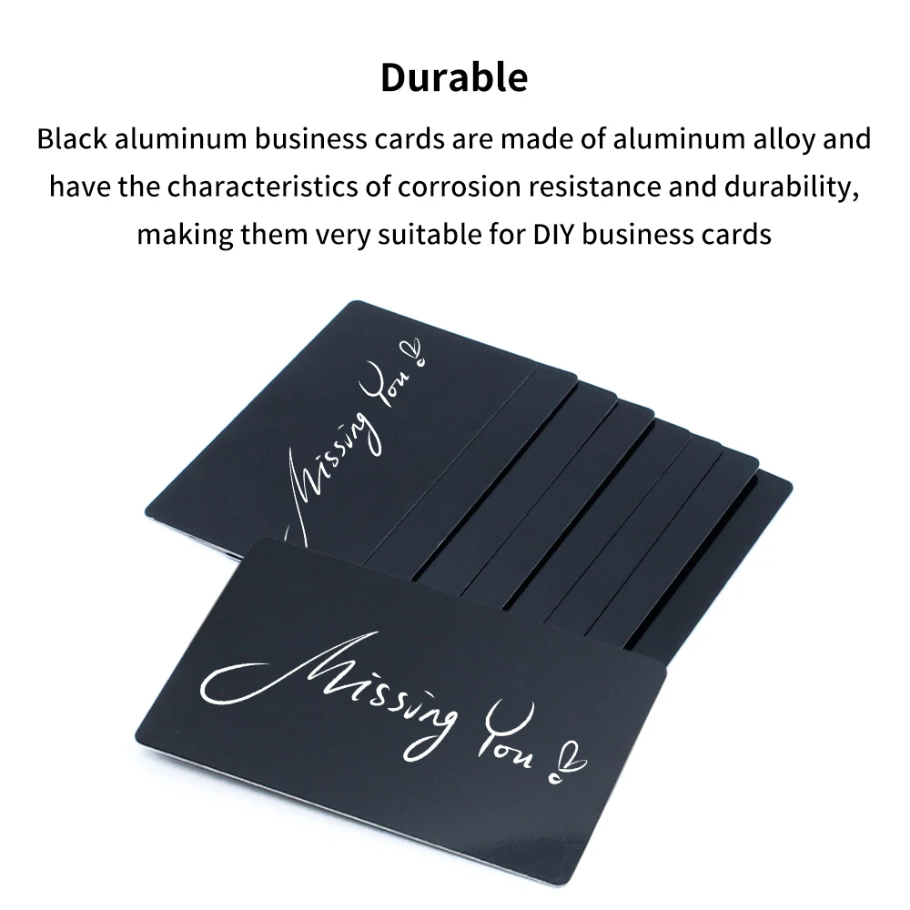 

10Pcs For Bambu Lab Black Aluminum Business Card Laser Engraving Corrosion Resistance And Durability For 3D Printer Accessories