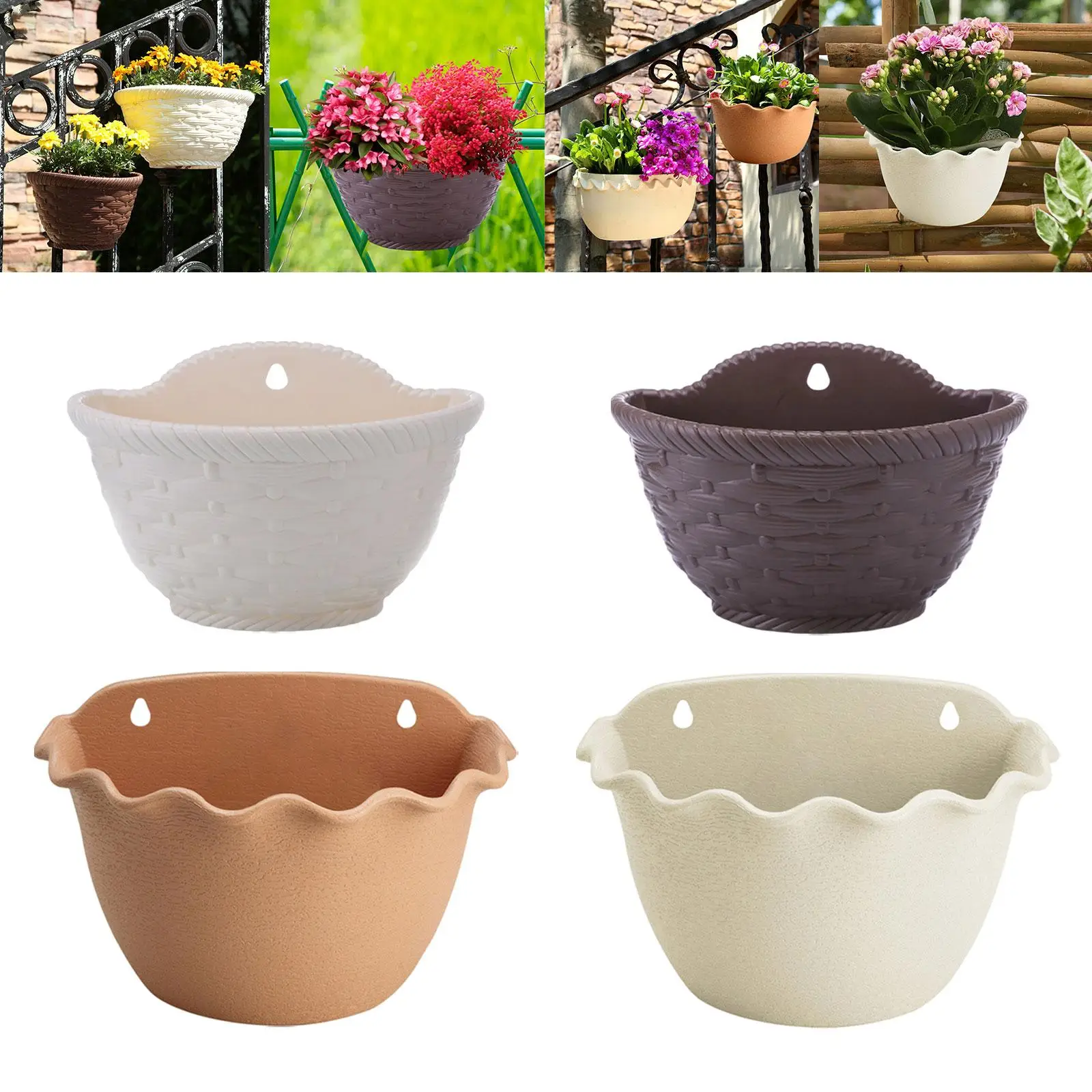 

Wall Hanging Flower Pot Plant Pots Self Watering Plants Holder Balcony Planter