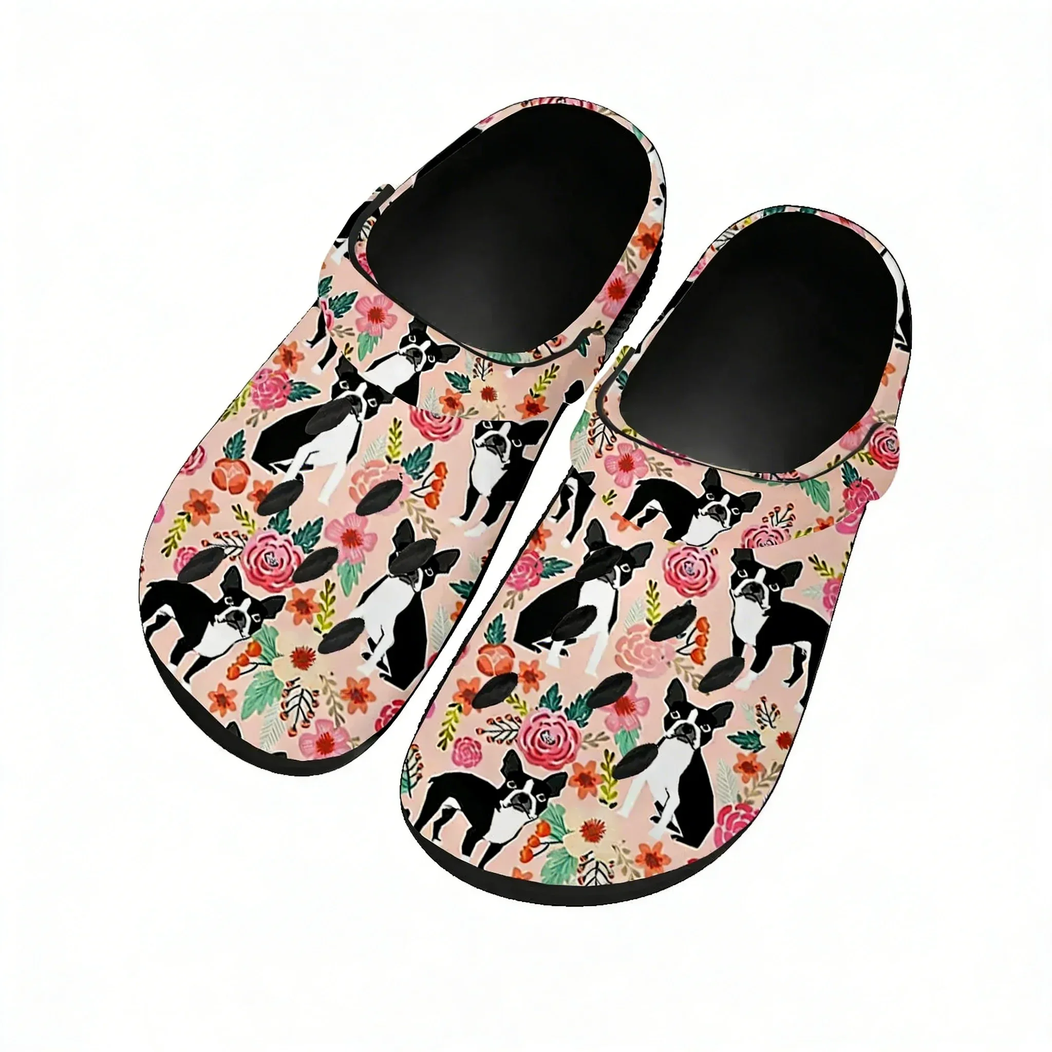 Boston Terrier Water Shoes Mens Womens Comfortable Fashion Home Garden Clogs Customizd Sandals Beach Breathable Hole Slippers