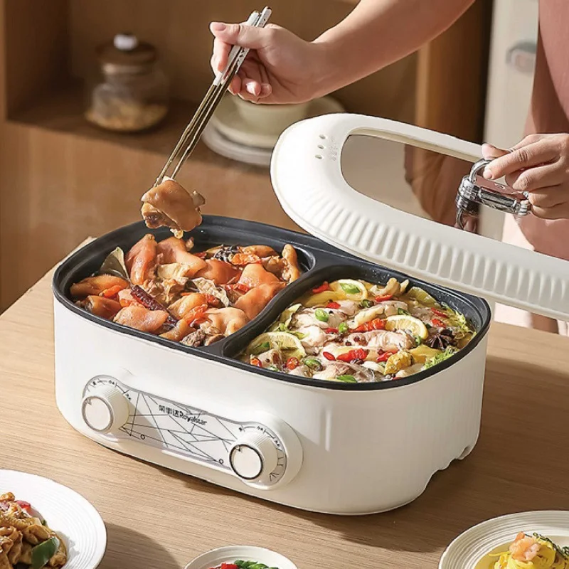 

6L Double Liner Electric Hot Pot Large Capacity Non-stick Electric Frying Pan Multi-function Electric Cooking Pot Kitchen Tools