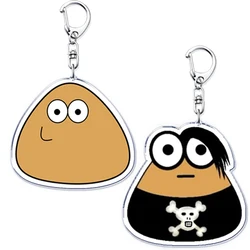 Popular Kawaii Keychains Game My Pet Alien Emo Noteit Pou Keyring for Accessories Bag Pendant Key Chain Jewelry Fans Gifts