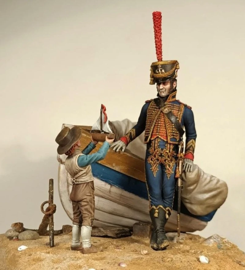 1/24 مقياس 75 مللي متر دييكاست الراتنج نموذج لجسم عدة ضابط البحرية والطفل بحار ألعاب مصغرة المفككة غير مصبوغ لتقوم بها بنفسك ديوراما