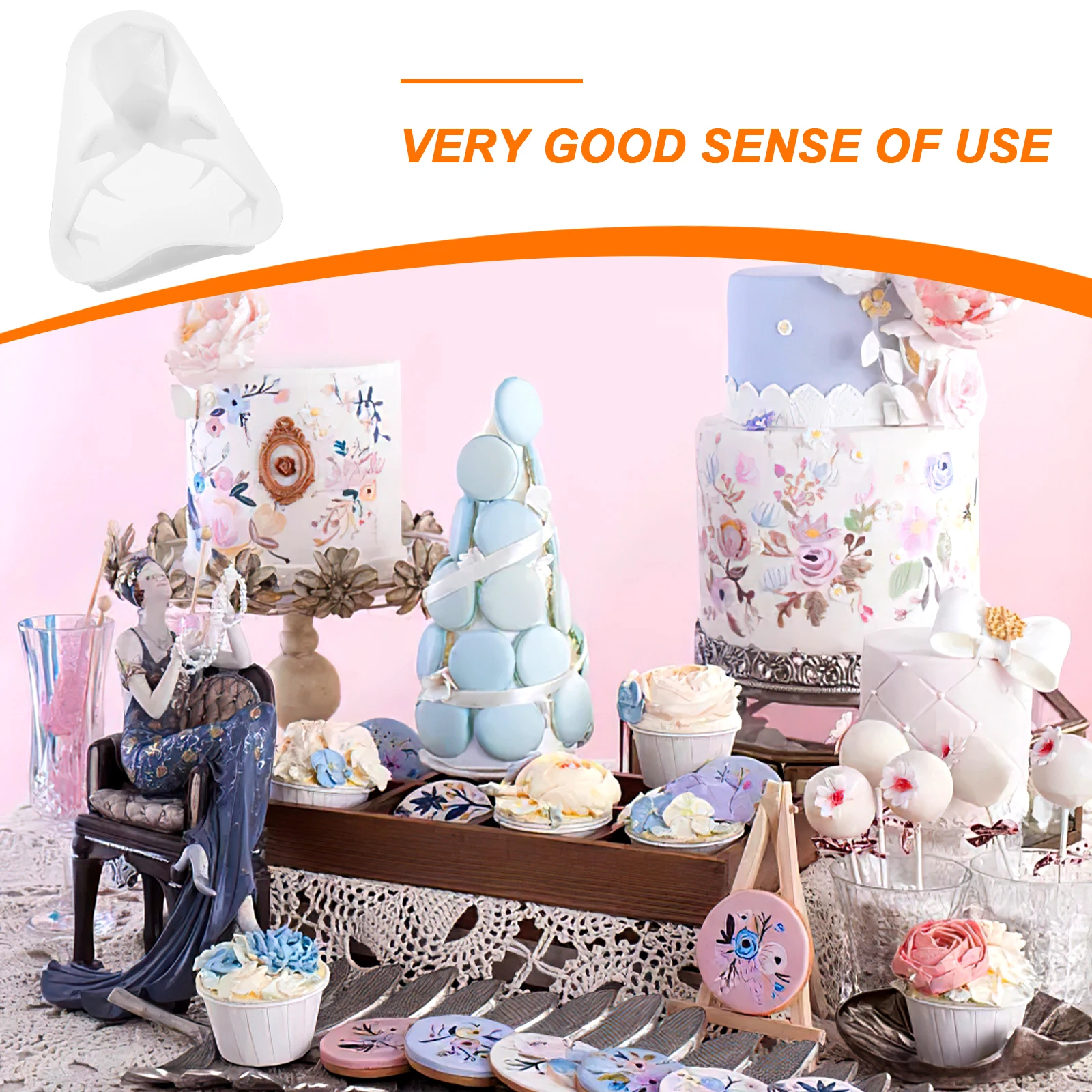 

Geometric Deer Head Mold Diy Molds Animal Flexible Candy White Chocolate Making Tools