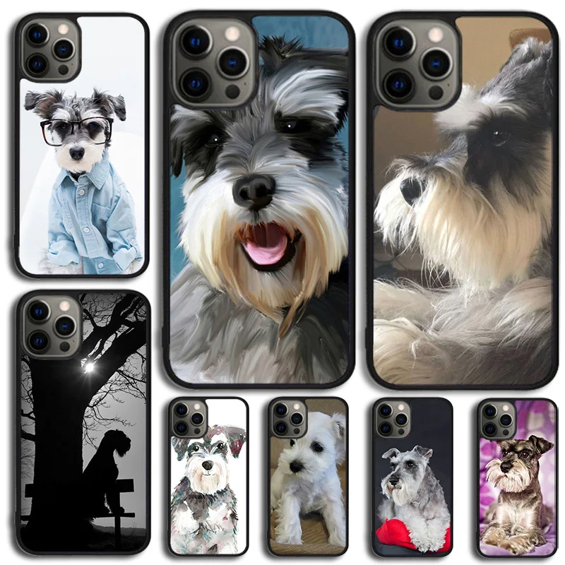 Miniature Schnauzer Puppy Dog Phone Case For iPhone 16 15 14 13 12 Mini 11 Pro Max Plus X XS Max XR Cover Shell coque