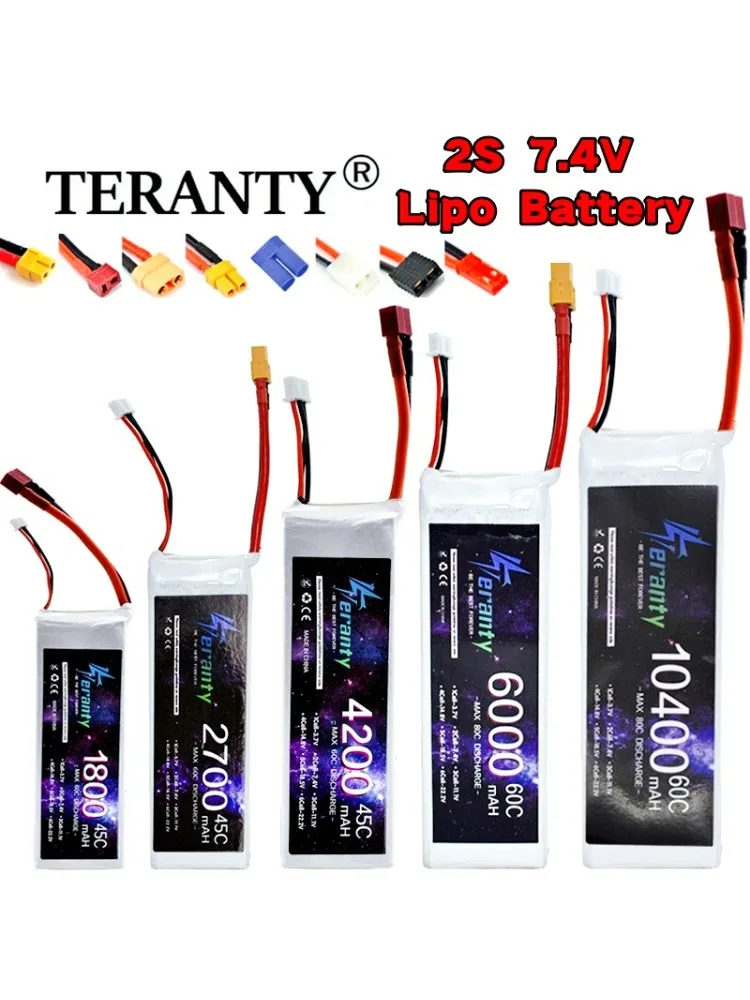 TERANTY 2S Lipo Batterij 7.4V 1500/2200/2700/3000/3300/4200/5200/6000/6800/7800/8800/10400mAh Voor RC Model Speelgoed Vliegtuigen Boot Auto - afbeelding 2