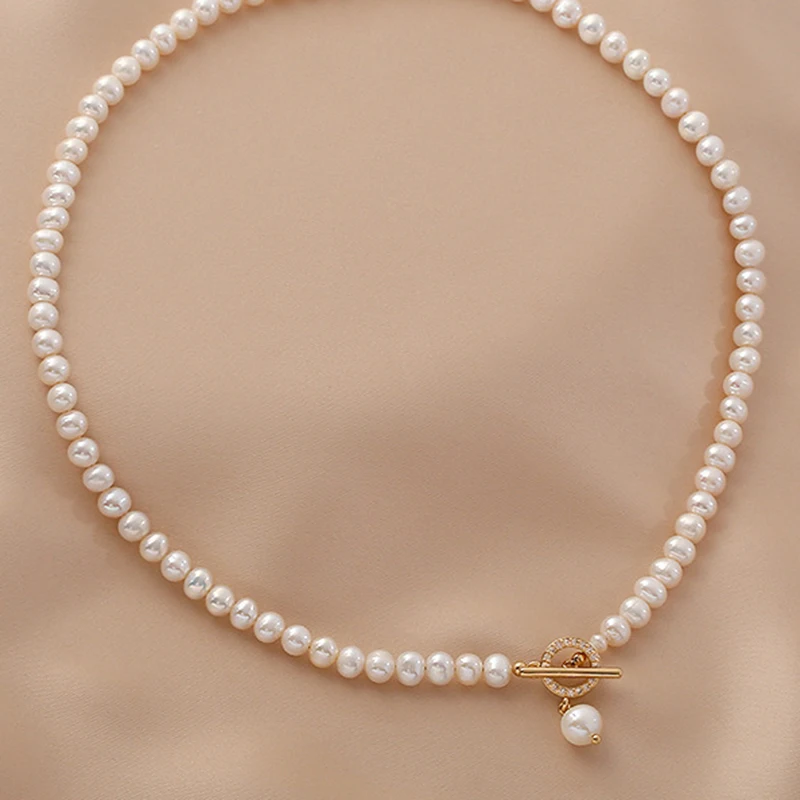 

Single Strand Simple Design AAA+ South Sea White Round Pearl Necklace 18inch Filled 14k Gold OT Clasp Free Shipping