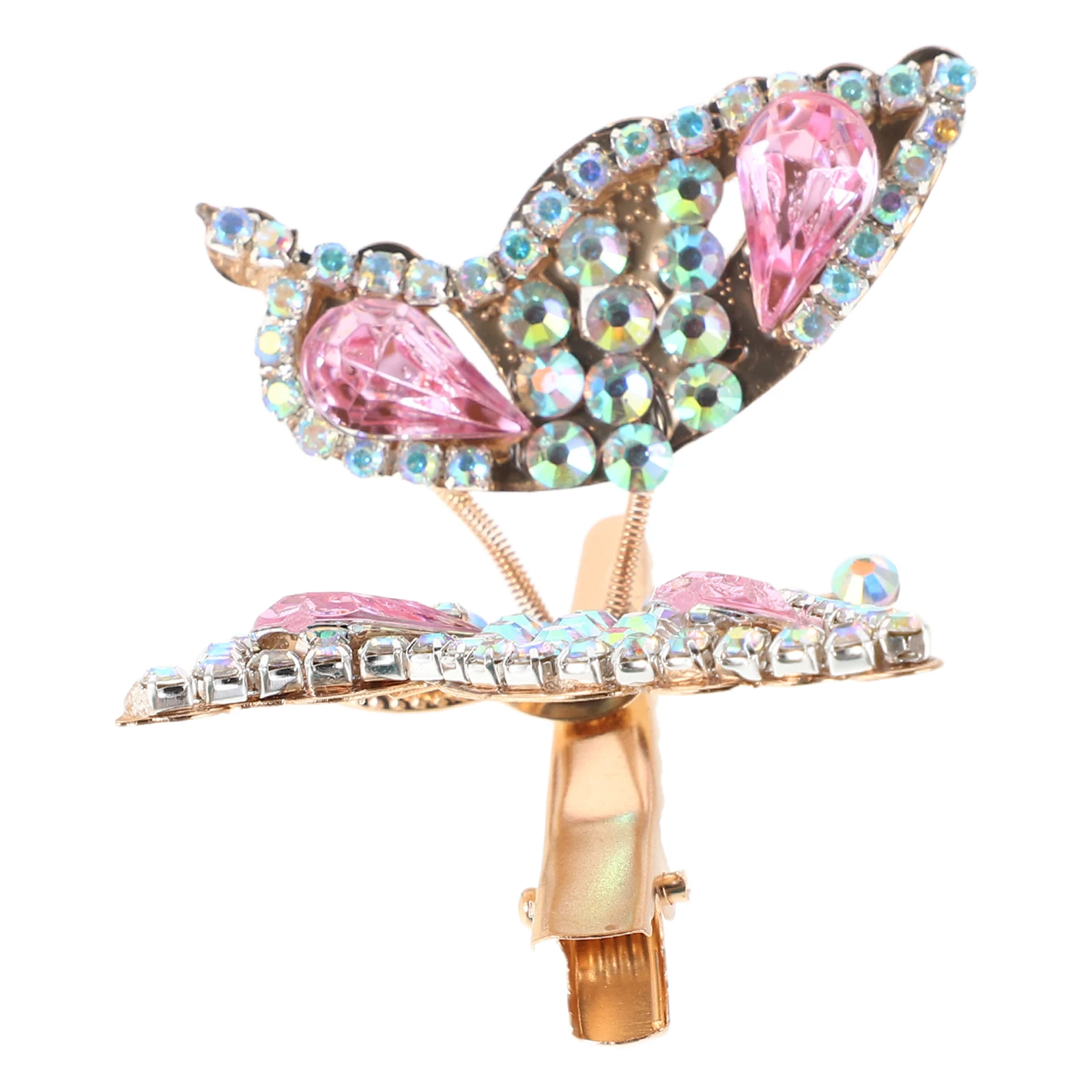 

Butterfly Wings Hair Clip Pink Fashion Accessories Moving Rhinestone Barrettes Lightweight Women HairstyleKeeper Bling