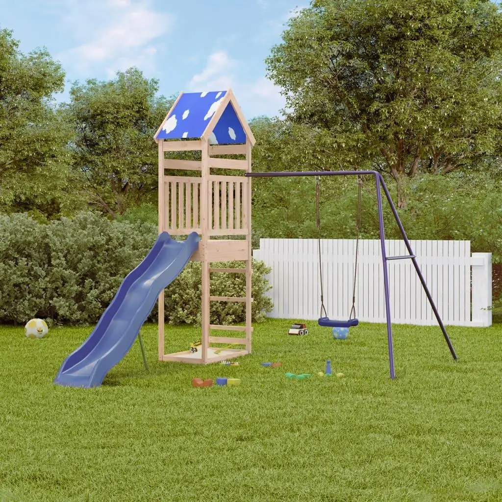 Solid Pine Outdoor Playset for Kids - Durable Wooden Playground Equipment