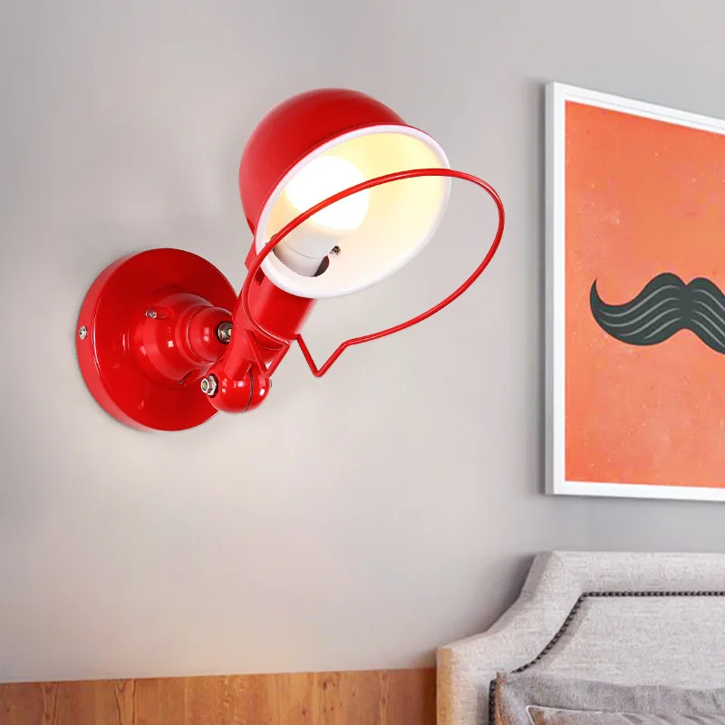 

Red Loft Style Retro LED Wall Light Fixtures Adjustable Swing Arm Lamp Industrial Vintage Wall Sconce Arandela Home Lighting