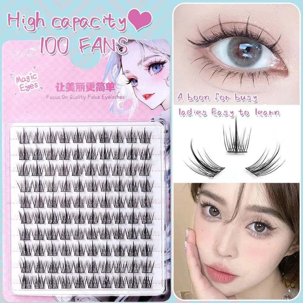 Yelix DIY Cluster Wimpern Manga Falsche Wimpern Natürliche Wimpernverlängerung Korea Make-up Individuelle Wimpernverlängerungszubehör