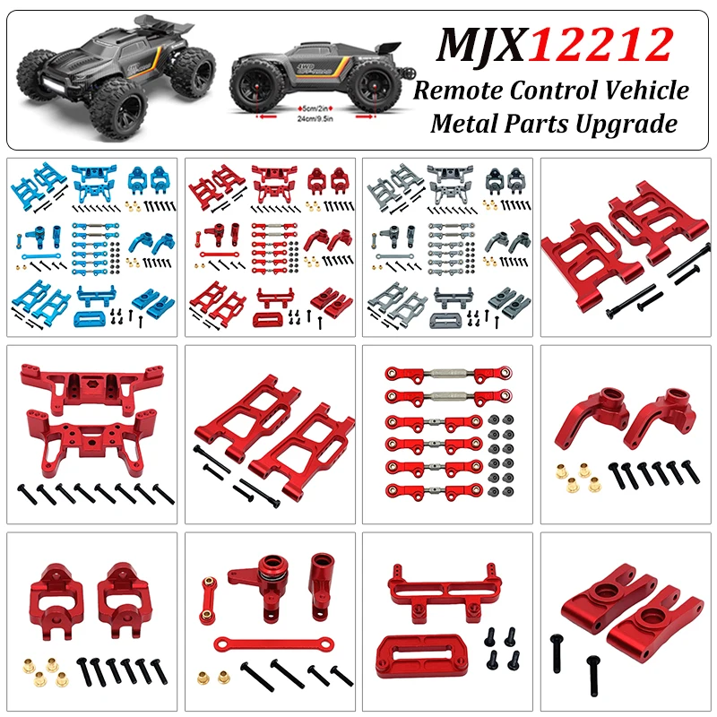 

Металлические аксессуары для модернизации радиоуправляемой машины 1/12 MJX12212: поворотный рычаг, рулевой кулак, тяговый цилиндр, задний кулак, 100% совместимость