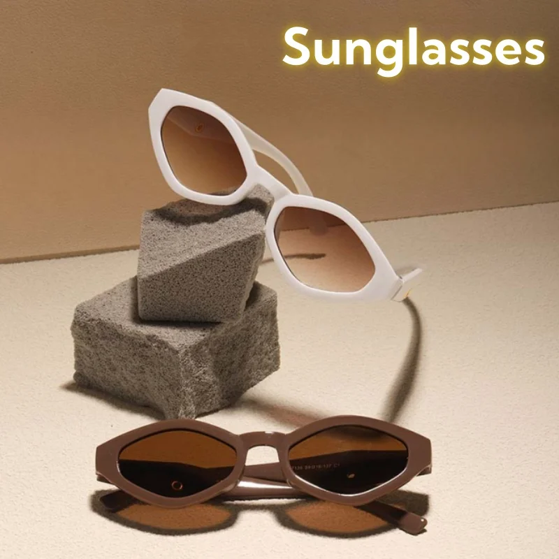 

Luxury Rhombus Fashionable Small Frame Sunglasses Ultraviolet-proof UV400 Sun Protection Street Photography Shades Glasses