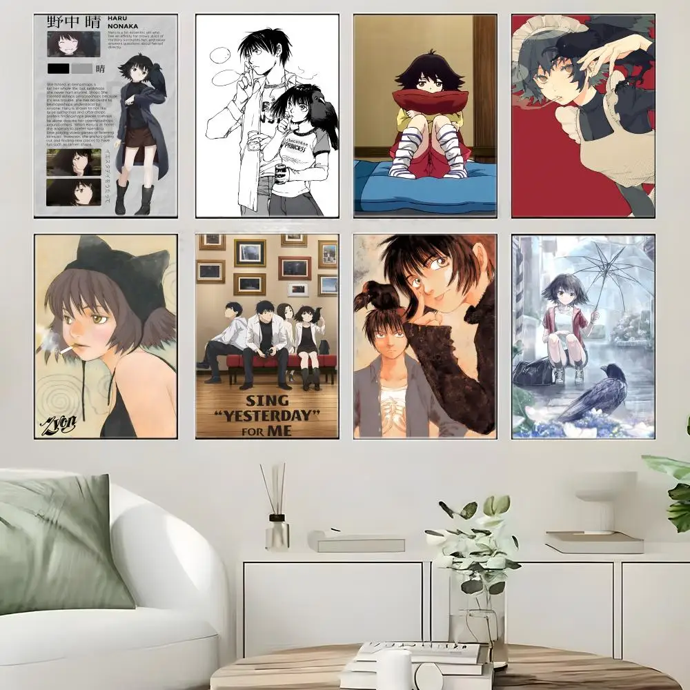 Seinen Romance Anime S-Sing Yesterday for Me Poster  Self-adhesive Art Waterproof Paper Sticker Coffee House Bar Room Wall Decor