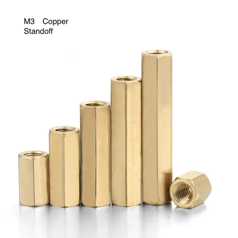 500pcs/lot M3*25-60MM Hex Brass Female Motherboard Standoff Copper Mount M3  Pillar PCB Column Spacer Screw