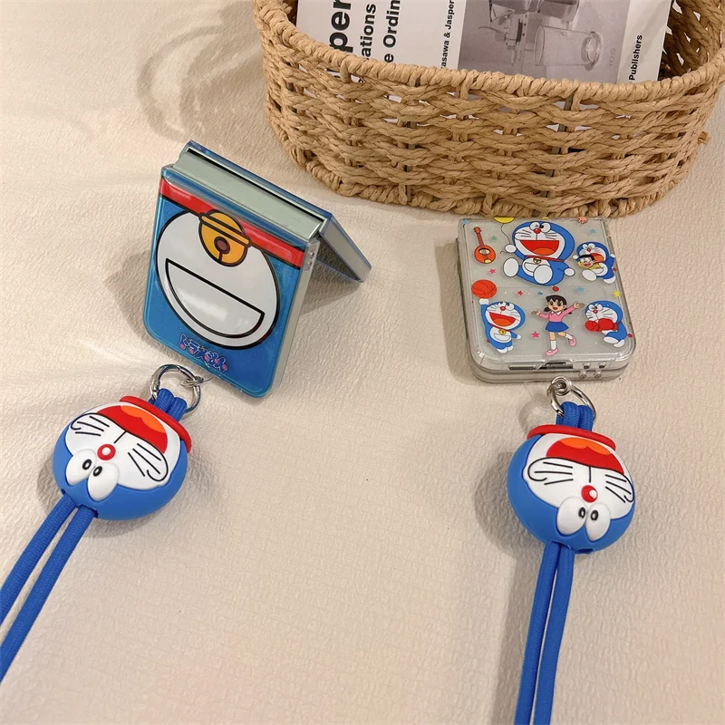 حافظة هاتف يابانية لطيفة على شكل رسوم كرتونية لهاتف سامسونج Z Flip 7 6 5 مع حزام حبل لهاتف Galaxy ZFlip7 ZFlip6 حافظات Funda #4