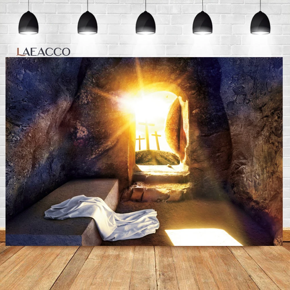 Laeacco Happy Easter Day Light of hope Rebirth Background Party Photography Customizable Backdrops Props For Photo Studio