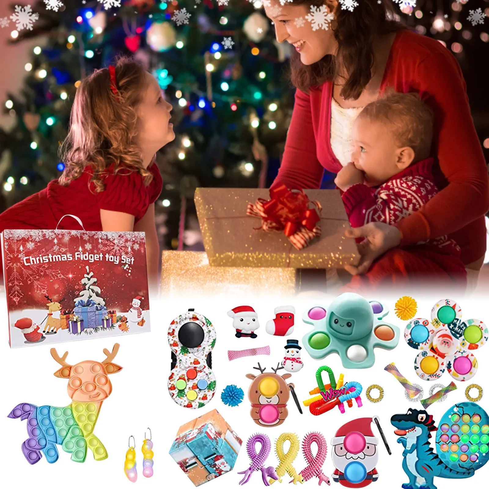 Colorful Christmas Fidget Toy Set Hot Sal Sensory Stress Relief Toys Bestseller Holiday Gift Box Kids Adults Collection 2026 T1