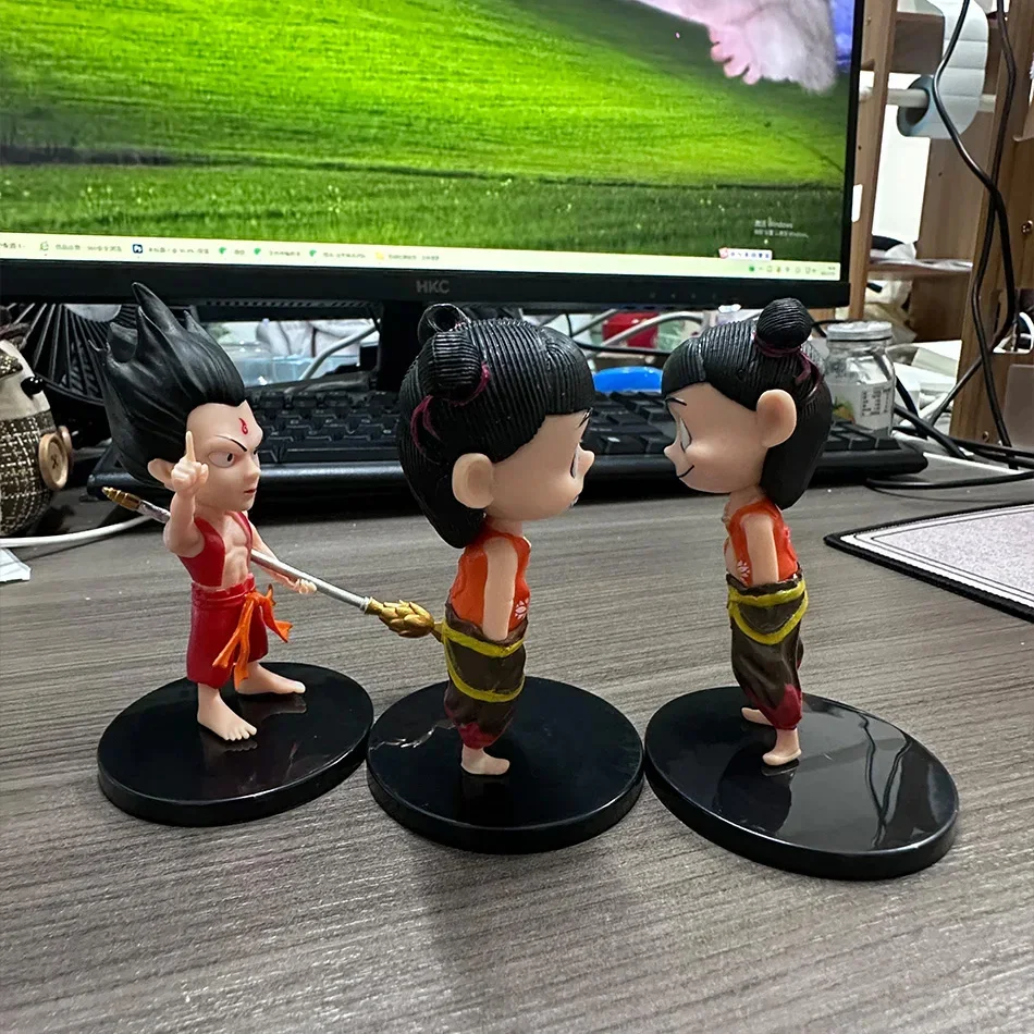 Offre spéciale Anime Nezha naissance du démon enfant Ne Zha Aobing dessin animé figurines modèle ornements enfants cadeaux d'anniversaire personnalisés