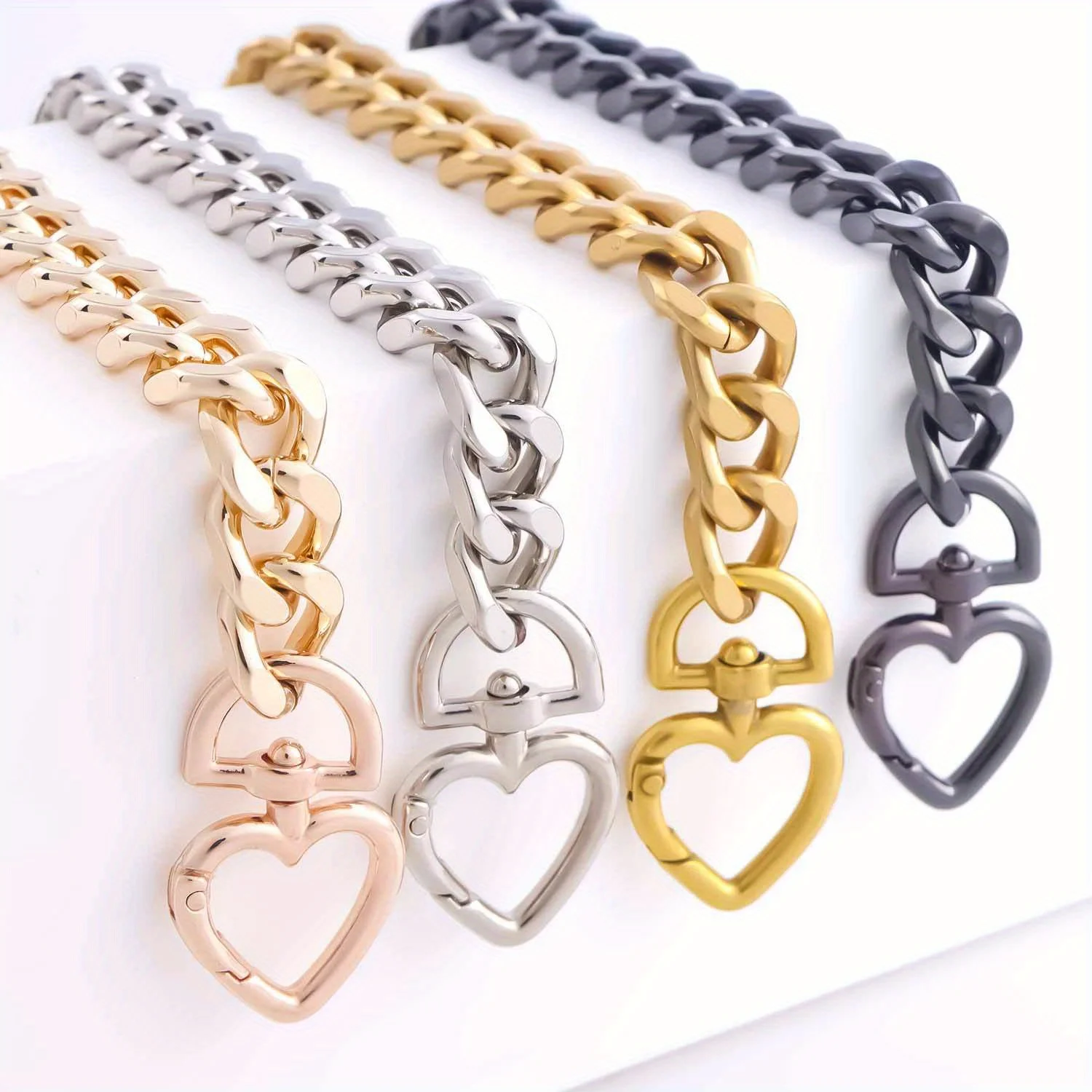 Heart Shape Purse Extender Chain for Metal Handbag Replacement Purse Chain Strap Shoulder Strap DIY