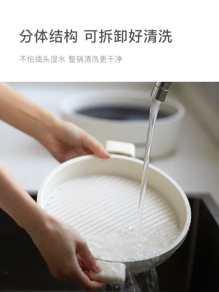 家庭用無煙肉プレート、電気オーブン、バーベキューポット、多機能、鉄板焼きプレート、ラウンド