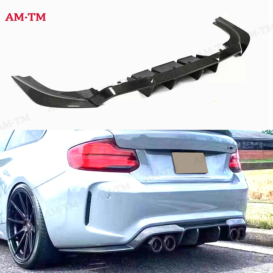 

For BMW M2 F87 M2C 2014-2021 High quality V Style Carbon Fiber Rear Lip Diffuser Back Bumper Spoiler Diffuser Body Kit