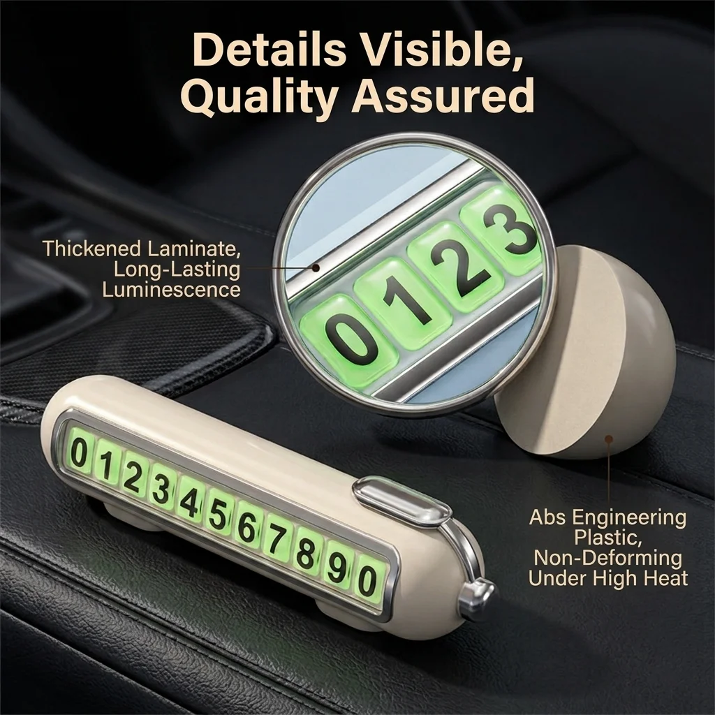 luminous Temporary Parking Number plate, Car Mounted Creative Ornament, Car decoration, Mobile Phone Plate