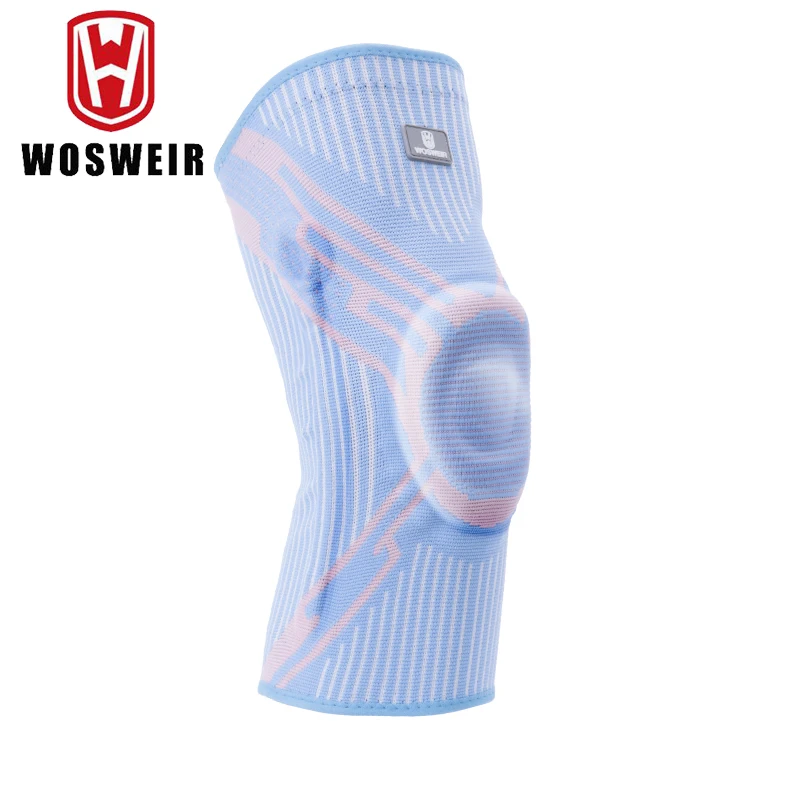 WOSWEIR 1 piece Knee Braces for Knee Pain Relief Compression Knee Sleeves with Silicone Pad Side Stabilizers Knee Support