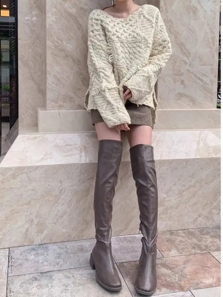 High Waist A-Line  Skirt Women's Sweet Japanese Style Mixed Color Pure Color Half Body Skirt Short Skirt Daily Wear