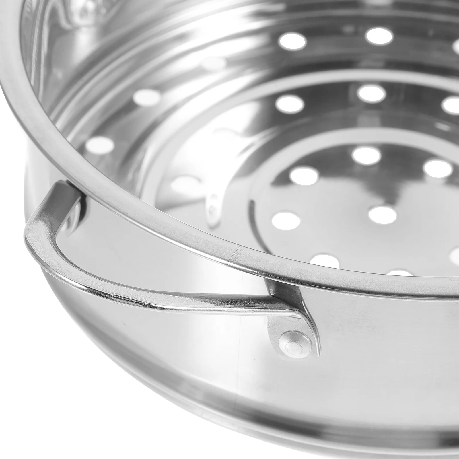 

Stainless Steel Steamer Basket 18Cm Dual Handles Sealed Rim Multi-Vent Holes Fast Even Heating For Dumplings Buns Kitchen