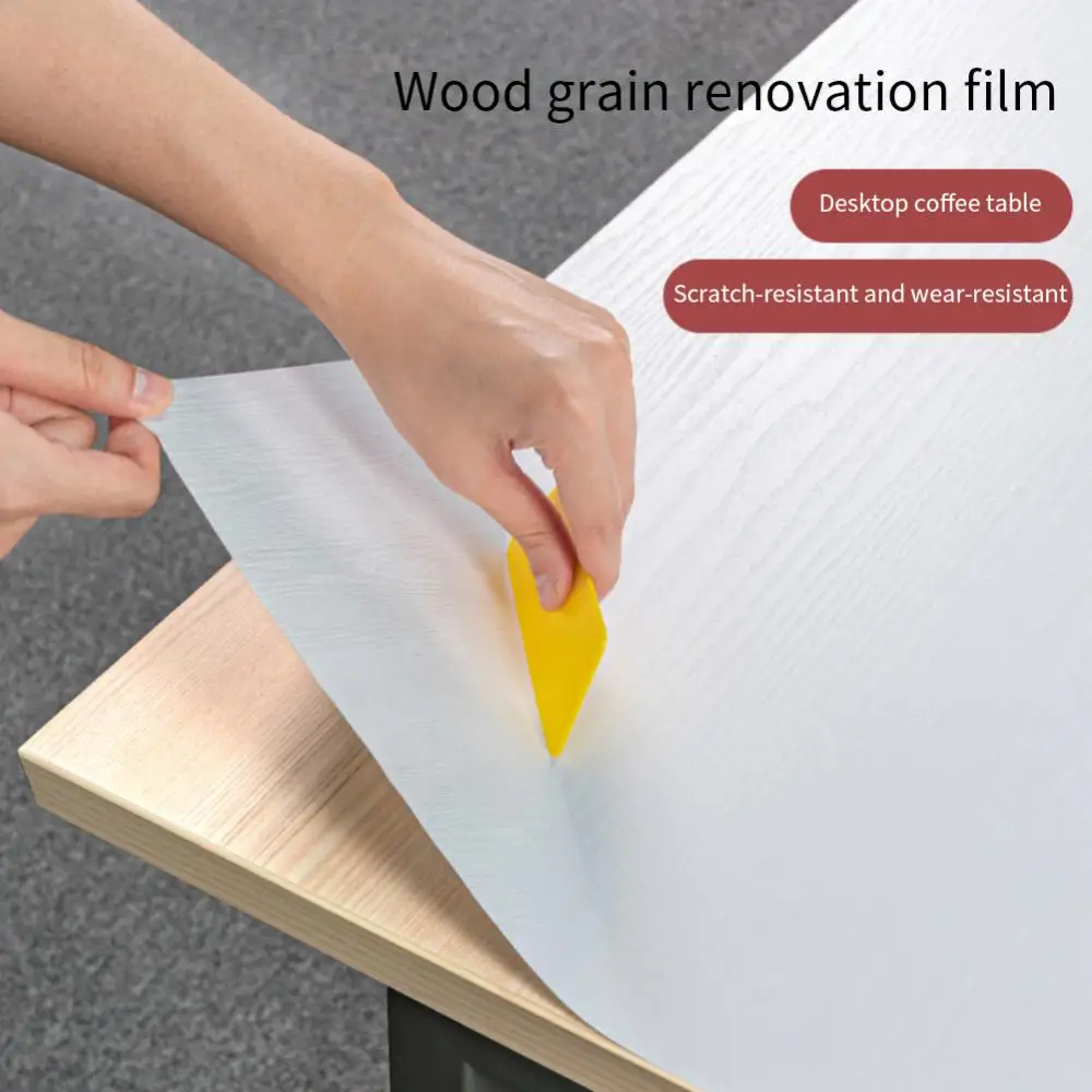 

Extra thick self-adhesive wood grain wallpaper furniture refurbished table cabinets wardrobe door stickers waterproof 3d film