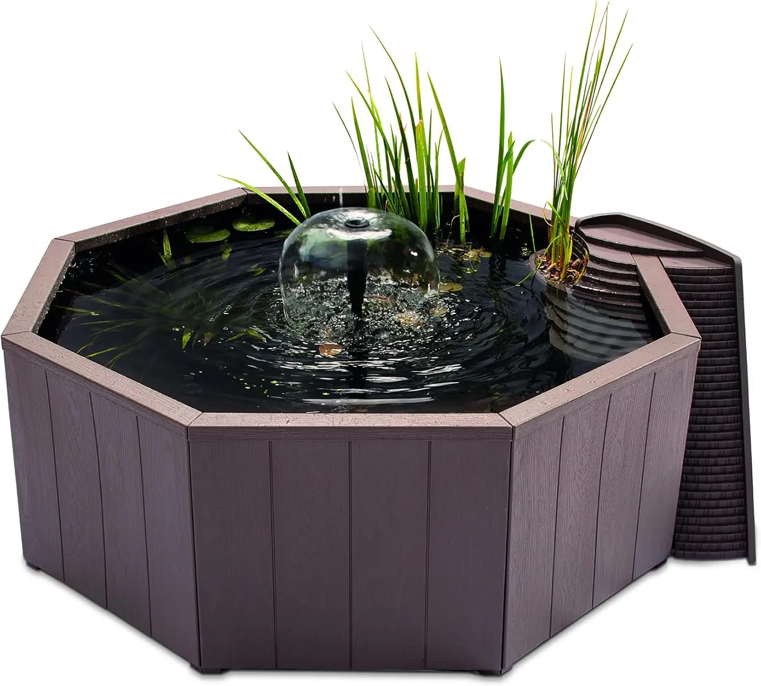 Dig Free Wildlife Water Feature Kit Draw Backyard Birds Includes Pond Structure Liner Fountain Pump Nature Ladder Planting Pocke