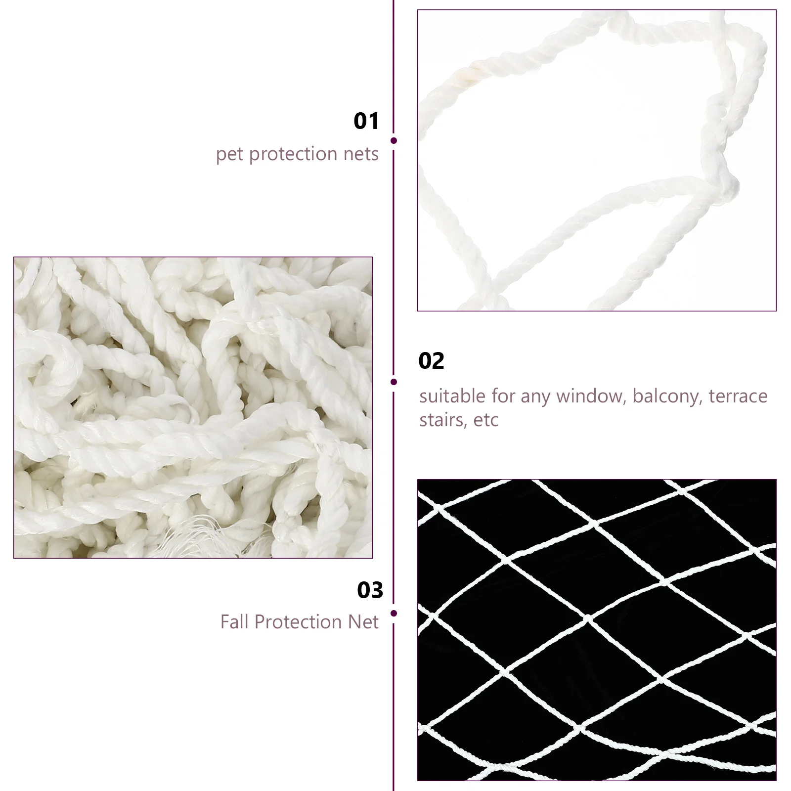 

Anti-fall Pet Protection Net Child Balcony Guard Mesh Nylon Netting for Railing Protector