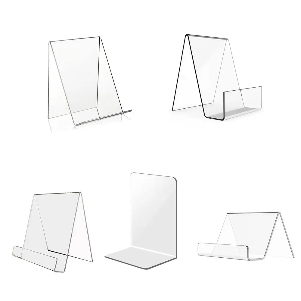 Durable Acrylic Book Holder Transparent Portable CD Display Rack Multi Functional Mobile Phone Support Desktop Use