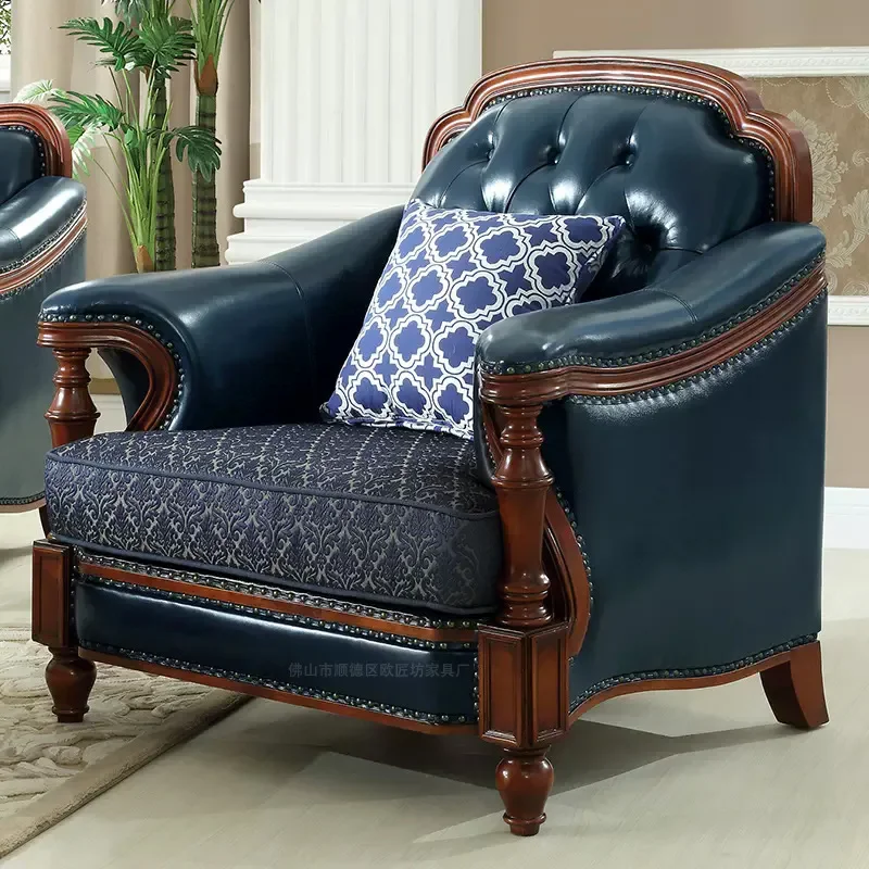 American sofa apartment small apartment living room sofa American solid wood