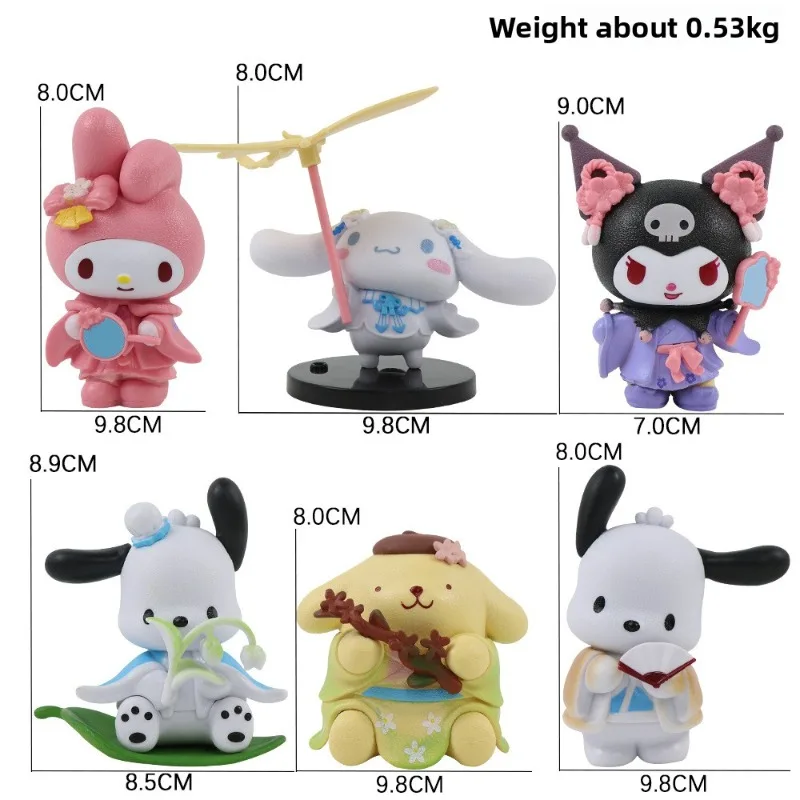 新商品 サンリオ 新雲花服シリーズ クロミ メロディ 大きな耳の犬 ブラインドボックス フィギュア 飾り 女の子向けギフト
