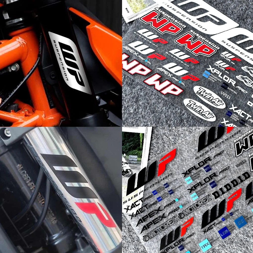 WP Sticker Decor Motorcycle Front Fork Shock Absorber UV Material Motor Stickers Waterproof Decal Accessories