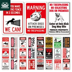 Putuo Decor Beware of Warning Vintage Tin Sign Plaque Metal Plate Guard Dog Signs Wall Art Posters for No Trespassing Farmhouse