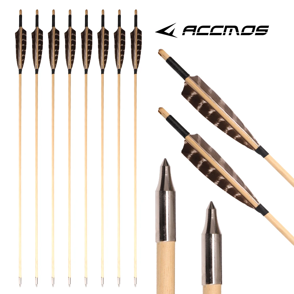 6/12/24 قطعة OD 8 مللي متر الرماية السهام الخشبية التقليدية مع 5 بوصة ريشة تركيا الجديدة ل 25-50lbs القوس اطلاق النار الصيد #2